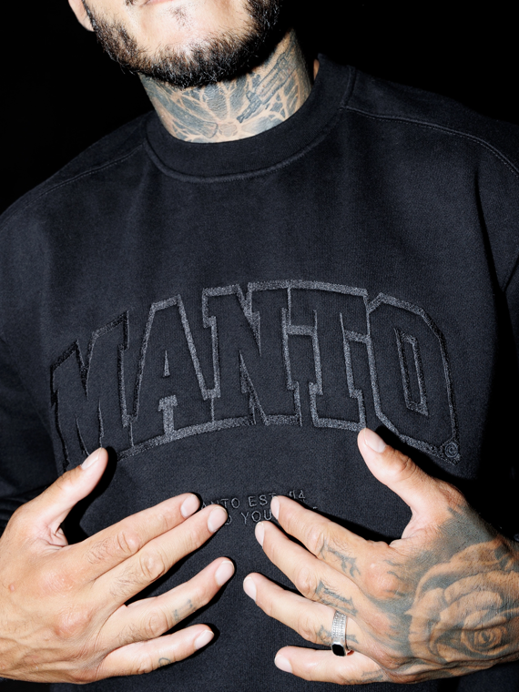 MANTO crewneck VARSITY  black