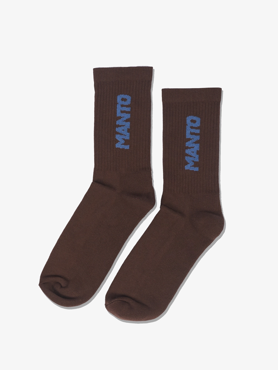 MANTO socks LOGOTYPE brown