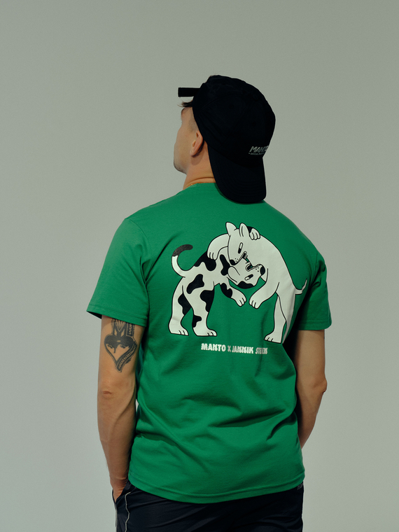 MANTO t-shirt DOGS green