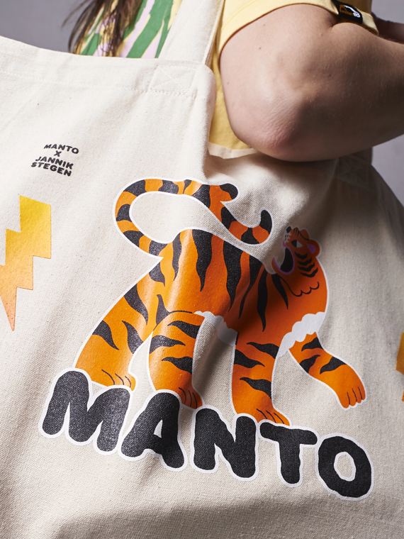 MANTO  tote bag TIGER`S TAIL large