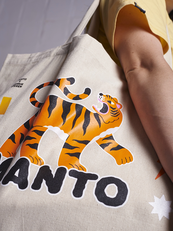 MANTO  tote bag TIGER`S TAIL large