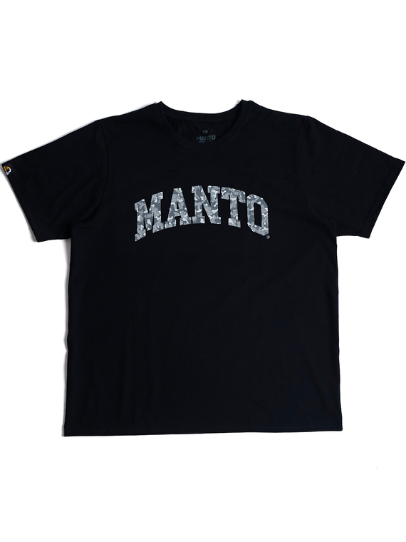 MANTO t-shirt VARSITY CAMO  OVERSIZE schwarz