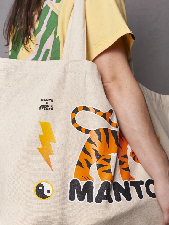 MANTO  tote bag TIGER`S TAIL large