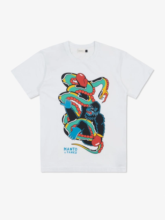 MANTO x Panku t-shirt STRUGGLE white