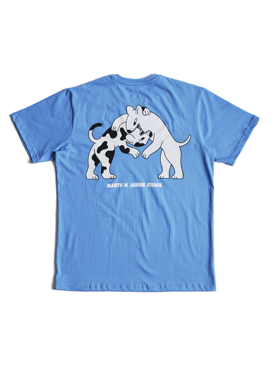 MANTO t-shirt DOGS azure