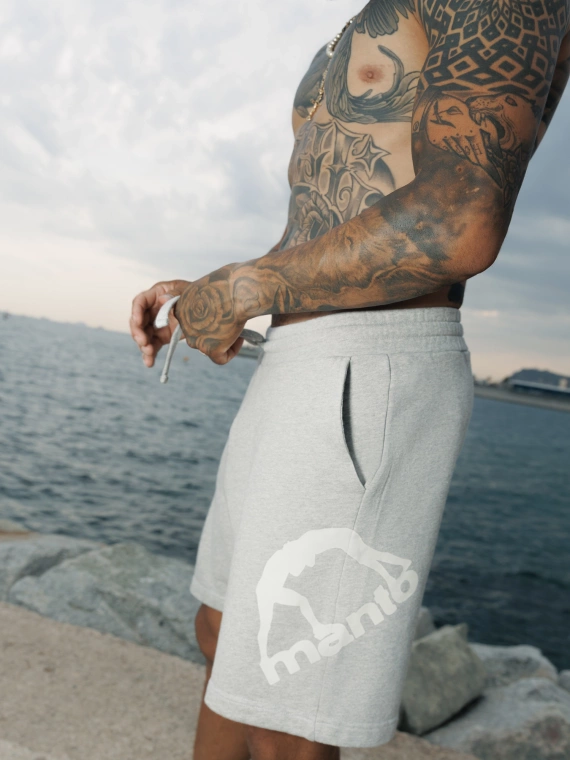 MANTO shorts  LOGO heather gray