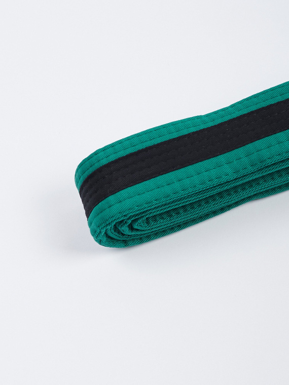 MANTO kids belt BJJ TAG green with black stripe