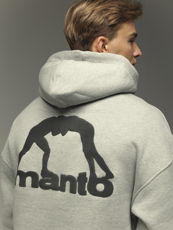 MANTO hoodie LABEL OVERSIZE heather gray 